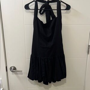 House of Harlow 1960: Black Garment Bubble Skirt Mini Dress